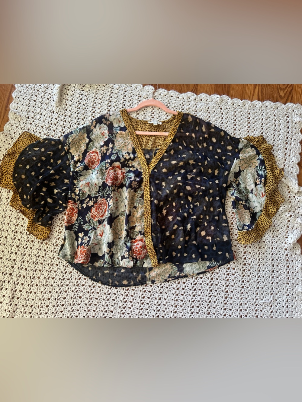 Umgee XL Mixed Print Blouse